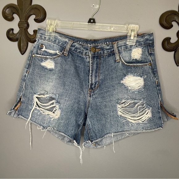 Articles of Society 100% cotton denim distressed cut off shorts size 27 - Picture 1 of 7